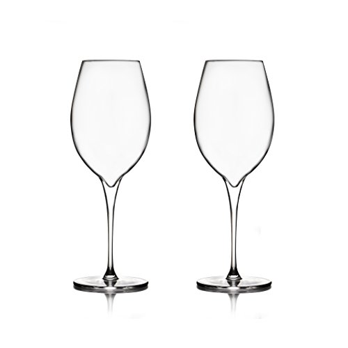 nambe Vie Pinot Grigio Wine Glasses | Long Stem White Wine Glasses for Riesling and Sauvignon Blanc | Set of 2 Clear Glasses | 20 Ounces Each | Designed by Neil Cohen