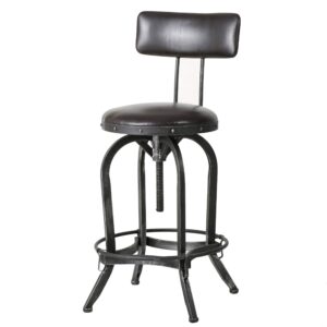 christopher knight home vlippu leather barstool with backrest, brown
