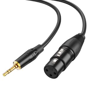cablecreation (1/8 inch 3.5mm to xlr cable, balanced xlr female to 3.5mm microphone cable 3 feet/0.9m, black