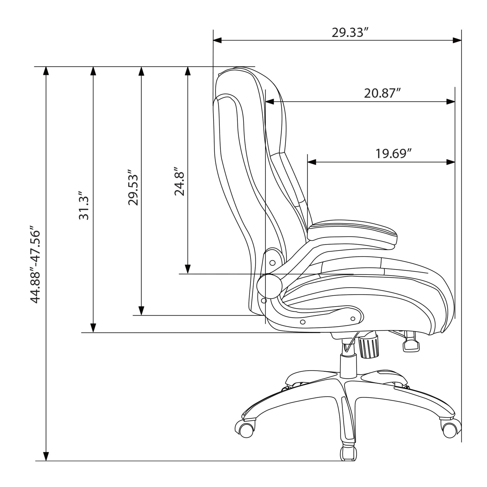 Realspace® Ampresso Big & Tall Bonded Leather High-Back Chair, Taupe/Silver