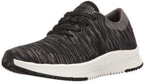 freewaters women's sky trainer knit lace-up shoe, black/grey, 7 m us