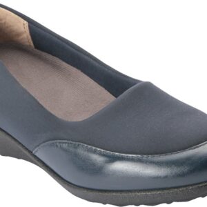 Drew Shoe London II Women's Therapeutic Diabetic Extra Depth Shoe: Navy/Combo 12.0 Narrow (AA) Slip-On