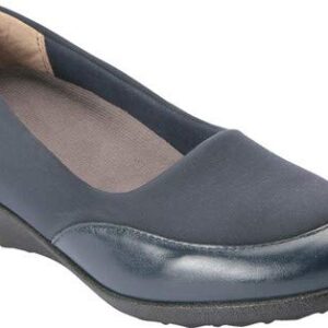 Drew Shoe London II Women's Therapeutic Diabetic Extra Depth Shoe: Navy/Combo 12.0 Narrow (AA) Slip-On