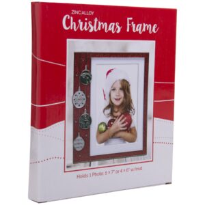 Neil Enterprises Inc. Red Ornament Pewter Picture Frame