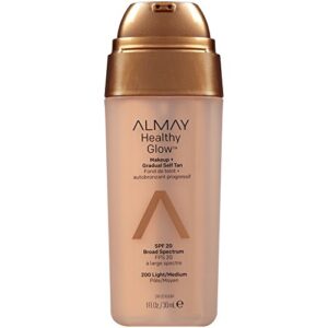Almay Healthy Glow Makeup & Gradual Self Tan, Light/Medium, 1 fl. oz. SPF 20