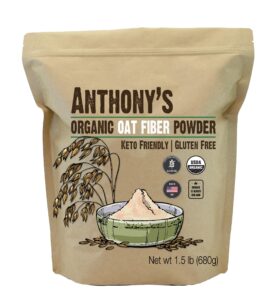 anthony's organic oat fiber, 1.5 lb, gluten free, non gmo, keto friendly, product of usa