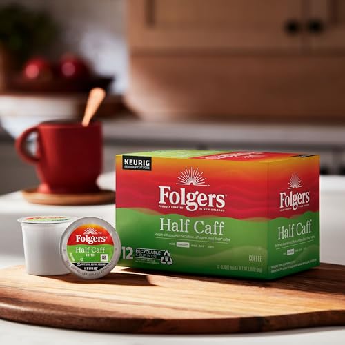 Folgers Half-Caff Medium Roast Coffee, 72 Keurig K-Cup Pods