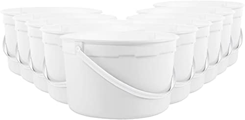 ePackageSupply 1 Gallon BPA Free Round Plastic Bucket with Lids - 10 Pack - for Ice Cream, Soup, Food Storage - Freezer and Food Safe