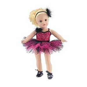 emily rose 18 inch doll 4 piece jazz ballet ballerina dance outfit, includes doll tap shoes! | compatible with 18" american girl dolls