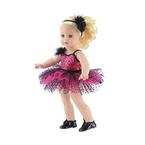 Emily Rose 18 Inch Doll 4 Piece Jazz Ballet Ballerina Dance Outfit, Includes Doll Tap Shoes! | Compatible with 18" American Girl Dolls