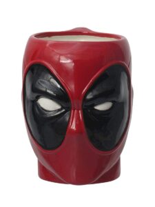 marvel deadpool 3d ceramic mug,red, 350 milliliters, multicolor, 1 count (pack of 1)