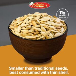 ROASTED PUMPKIN SEEDS to Eat in Shell by Premium Orchards MIXED NUTS - Salted with Sea Salt - Non-GMO Vegan Fresh Healthy Snacks/ - Great source of Plant Protein, Zinc, Magnesium & Iron - 1 Bag