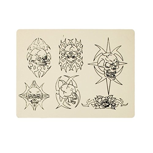 5pcs Tattoo Practice Skin Nontoxic Soft Permanent Makeup Tools For Tattoo Learning Training Summer Stickers(Tiger, Skull, Flower, Lotus , Dragon Tattoos)