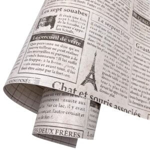 yifely old fashion newspaper furniture paper adhesive shelf liner locker sticker 17.7 inch by 9.8 feet