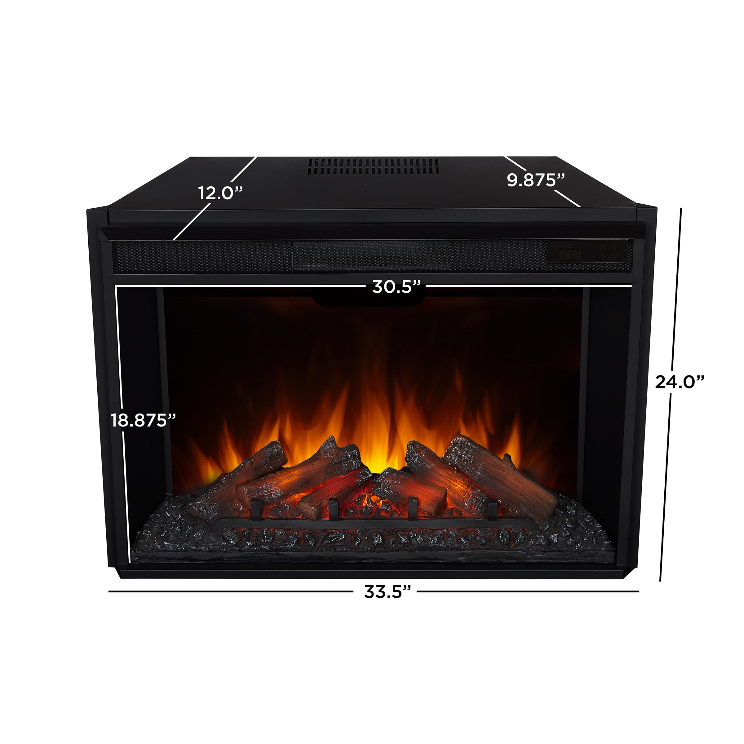 Real Flame Black 8720E Tracey Grand Entertainment Unit with Electric Fireplace, Large