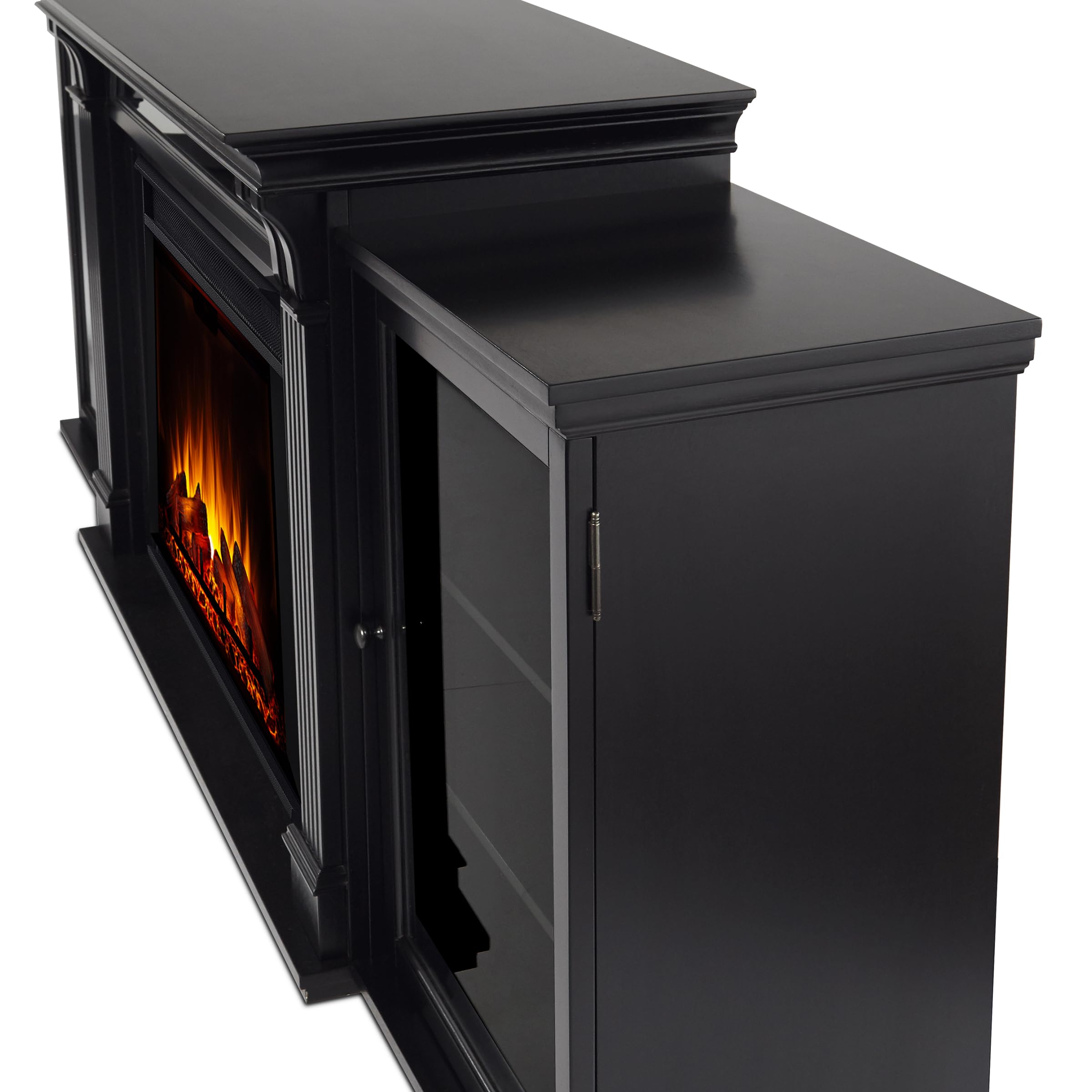 Real Flame Black 8720E Tracey Grand Entertainment Unit with Electric Fireplace, Large