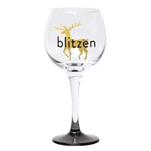 c.r. gibson reindeer 'blitzen' christmas wine glass, 16 oz, 8.5'' h
