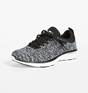 APL: Athletic Propulsion Labs Women's Techloom Phantom Sneakers, Black/White/Melange, 8 B(M) US