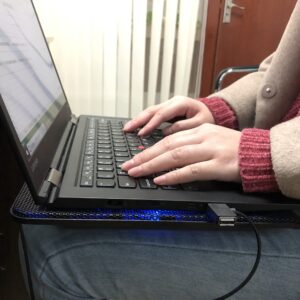 AICHESON Laptop Cooling Pad 2 1000RPM Fans Portable Computer Cooler, Blue LEDs, S007
