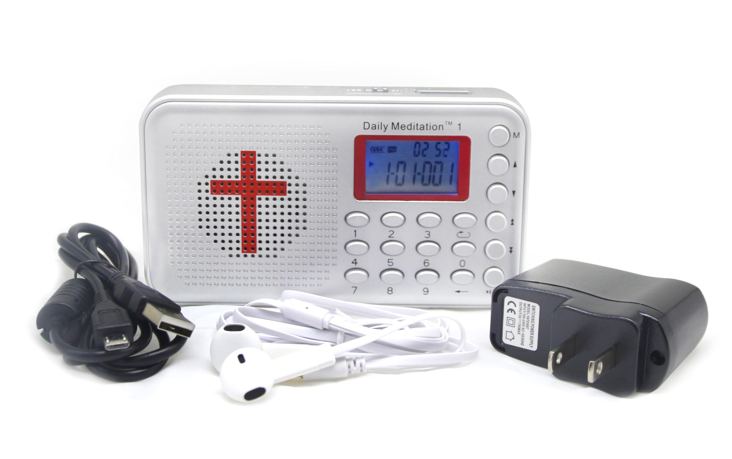 Daily Meditation 1 NLT Audio Bible Player - New Living Translation Electronic Bible (with Rechargeable Battery, Charger, Ear Buds and Built-in Speaker)