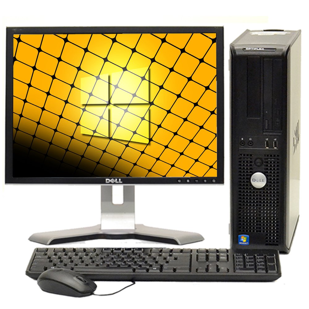 Fast Dell Optiplex Windows 10 Desktop Computer Core 2 Duo 4GB Ram DVD, 17" (Brands Vary) LCD, New Mouse, Keyboard and Wifi Adapter- Desktop Computer Bundle