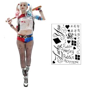 hq professional temporary tattoos sheet - face, waist, & leg tats - 16 total - costume/cosplay