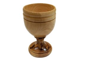 lion of judah market communion holy land wine cup chalice olive wood goblet (2.75 inches)