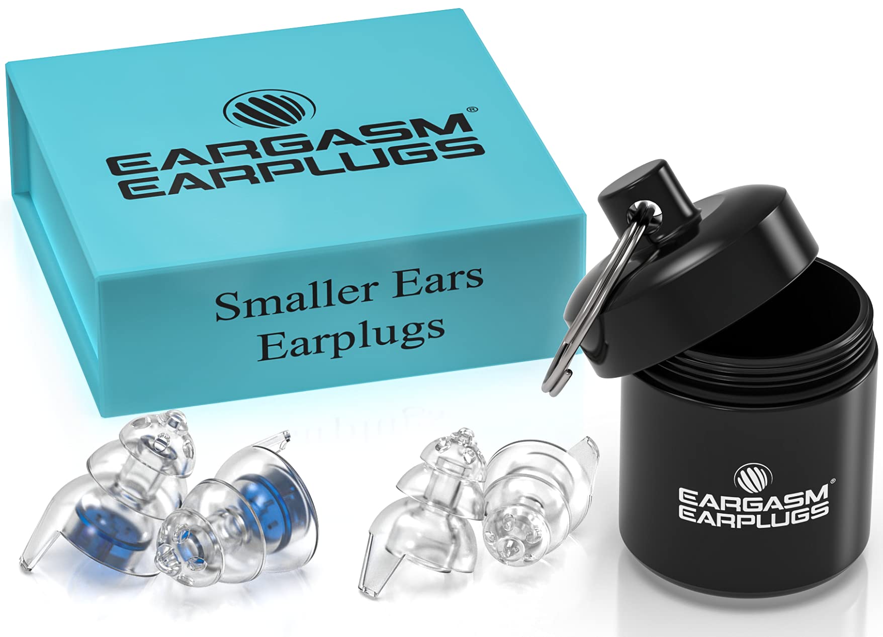 Eargasm Smaller Ears Earplugs for Concerts Musicians Motorcycles Noise Sensitivity Disorders and More! Two Different Sizes Included to Accommodate Smaller Ear Shapes! Blue