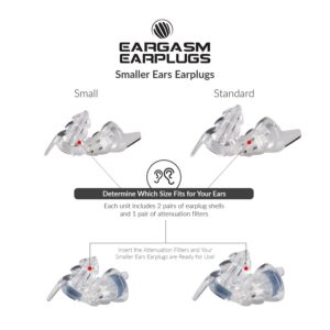 Eargasm Smaller Ears Earplugs for Concerts Musicians Motorcycles Noise Sensitivity Disorders and More! Two Different Sizes Included to Accommodate Smaller Ear Shapes! Blue