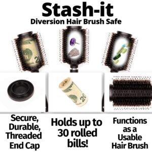 Diversion Safe Hair Brush by Stash-it, Can Safe to Hide Money, Jewelry, or Valuables with Discreet Secret Removable Lid and, New Version