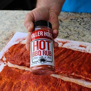 Killer Hogs HOT BBQ Rub | Championship Grill Seasoning for Beef, Steak, Burgers, Pork, and Chicken | 12 Ounces