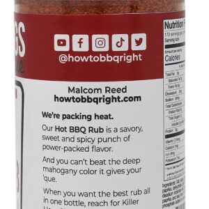 Killer Hogs HOT BBQ Rub | Championship Grill Seasoning for Beef, Steak, Burgers, Pork, and Chicken | 12 Ounces