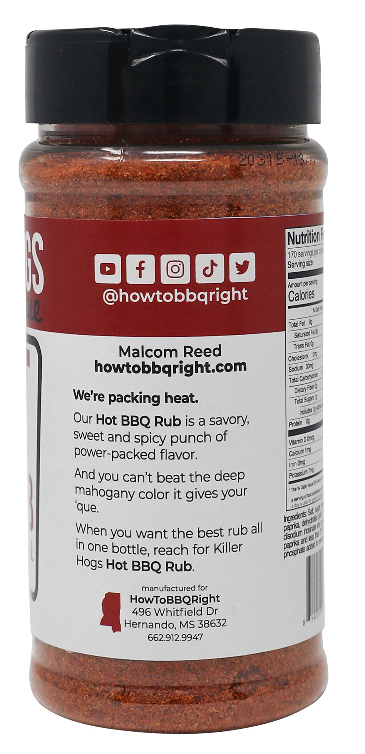 Killer Hogs HOT BBQ Rub | Championship Grill Seasoning for Beef, Steak, Burgers, Pork, and Chicken | 12 Ounces