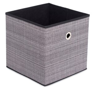 internet's best canvas storage bin - durable storage cube box basket container - clothes nursery toys organizer - grey