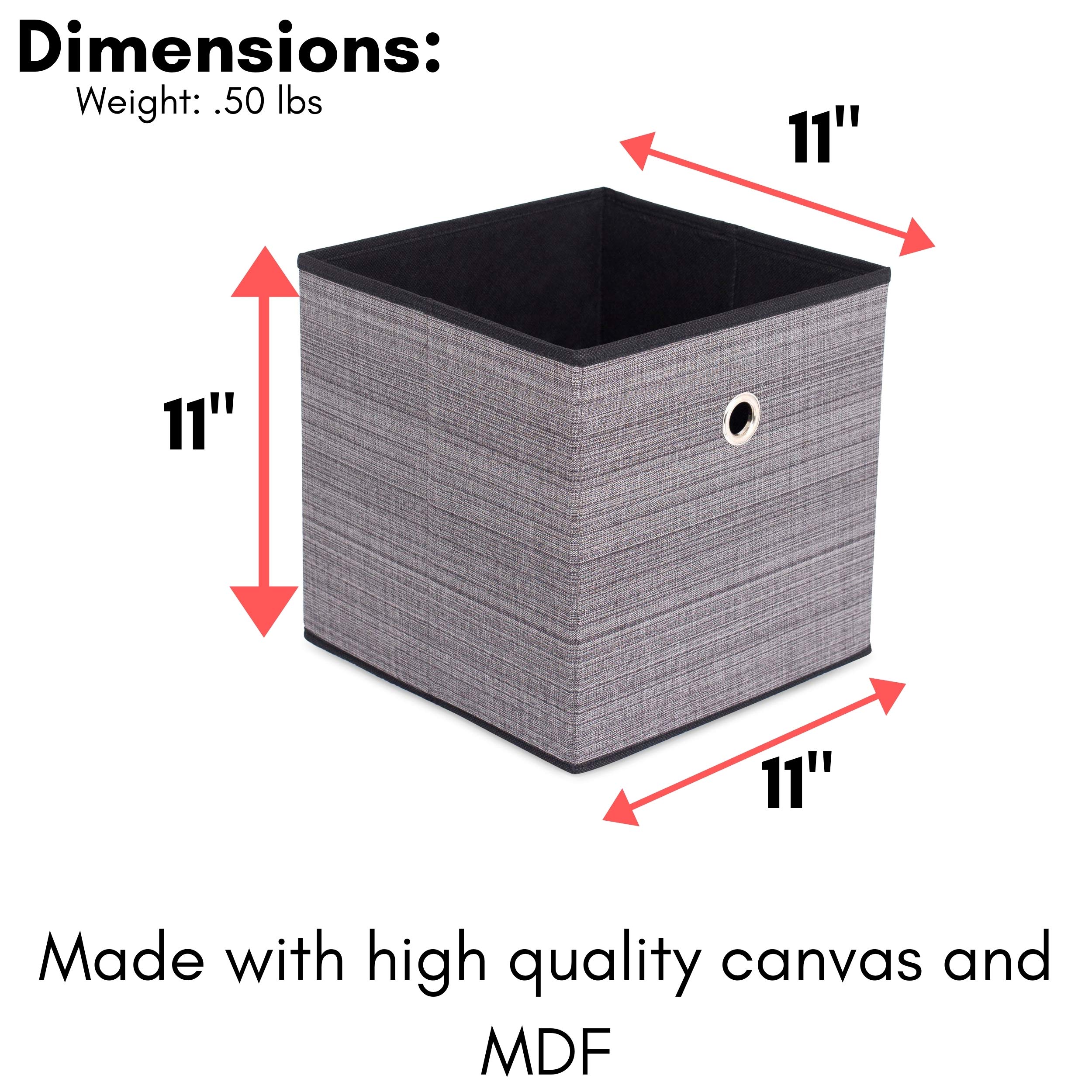 Internet's Best Canvas Storage Bin - Durable Storage Cube Box Basket Container - Clothes Nursery Toys Organizer - Grey