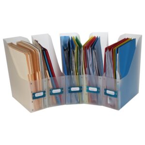 Home-X Clear File Holder Organizers for Magazines or Documents (Set of 5)