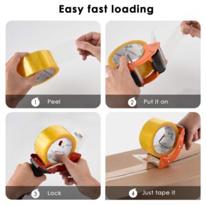 PROSUN Fast Reload 2 Inch Tape Gun Dispenser Packing Packaging Sealing Cutter Orange