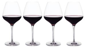 the one wine glass - perfectly designed shaped red wine glasses for all types of red wine by master sommelier andrea robinson, premium set of 4 no lead crystal glasses, break resistant