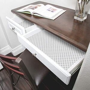 Smart Design Shelf Liner w/ Decorative Adhesive - Washable Cutable Material - Non Slip & Peel Design - for Shelves, Drawers, & Flat Surfaces - Kitchen (18-inch X 20-feet) [Metro Gray Lattice]