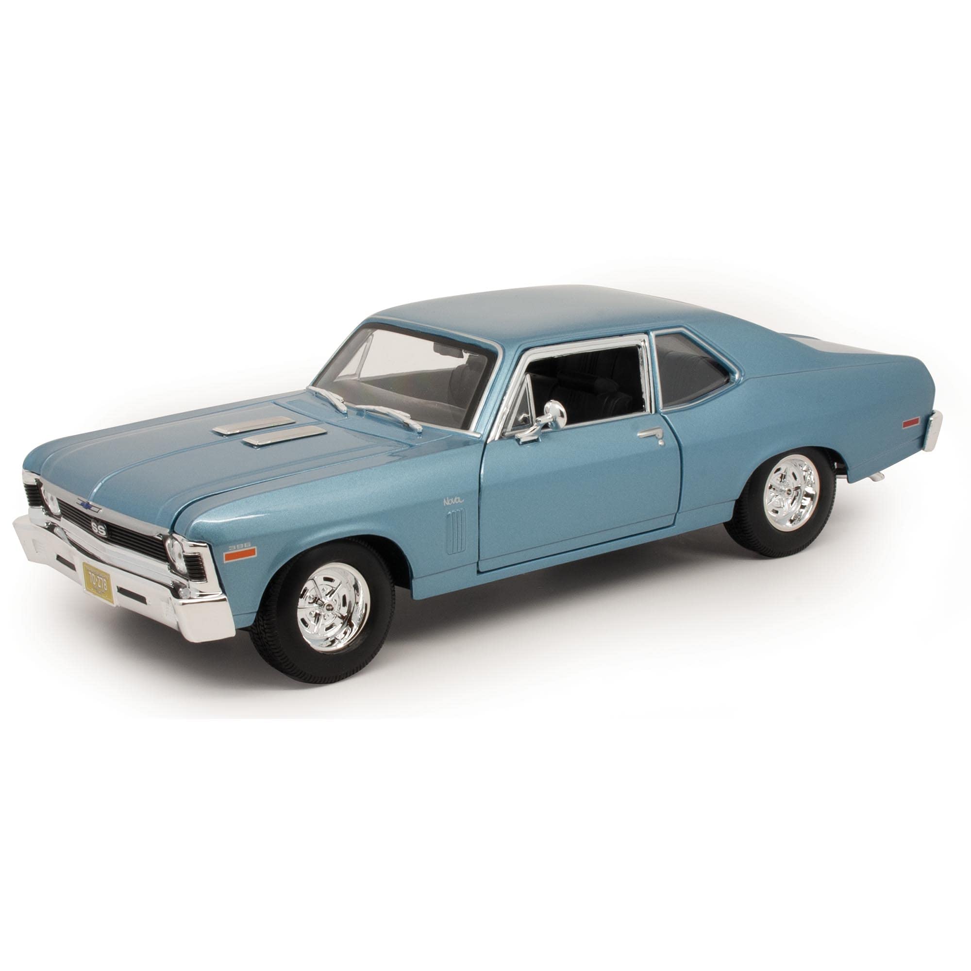 1970 Chevy Nova SS Coupe, Blue - Maisto 31132 - 1/18 scale diecast model car by Maisto