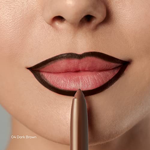 KISS NEW YORK Professional Lip Liner, Long-Lasting Luxury Intense Lipliner, Creamy Retractable Easy to Use Richly Pigmented Lip Liner Pencil 3 PCS (Dark Brown)