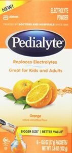 pedialyte large powder packs, orange, 6 count by pedialyte