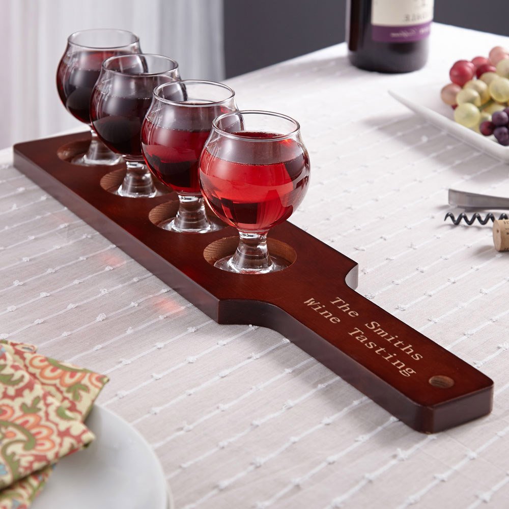 HomeWetBar Personalized Wine Flight Tasting Set - Wine Tasting Glasses