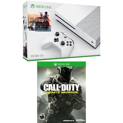 Xbox One S 500GB Console - Battlefield 1 Bundle + Call of Duty Infinite Warfare Game