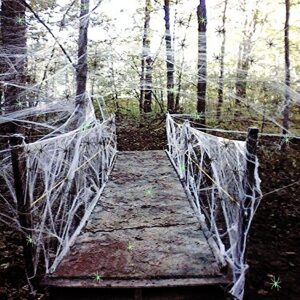 Moon Boat 1100 sqft Fake Spider Web Cobweb Halloween Party Decorations Props with 160 Spiders