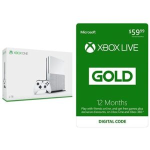 xbox one s 2tb console - launch edition + xbox live 12 month gold membership bundle