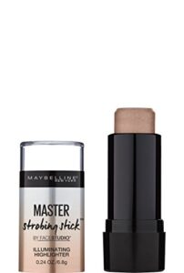 maybelline new york makeup facestudio master strobing stick, medium - nude glow highlighter, 0.24 oz.