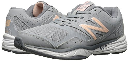 New Balance Women's Casual Comfort 824 Training Cross-Trainer Shoe, Gray/Guava, 9.5 B US