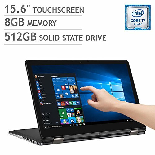 Dell Inspiron 15 15.6" i7568-6200BLK 2-in-1 Touchscreen Laptop Intel Core i7-6500u | 8GB RMA | 512GB SSD | 4K Ultra HD (3840 x 2160) Display | Backlit Keyboard | Windows 10