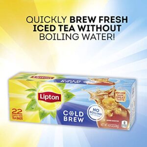 Lipton Cold Brew Iced Tea Bags, Family Size, 22 Count (Pack of 6)